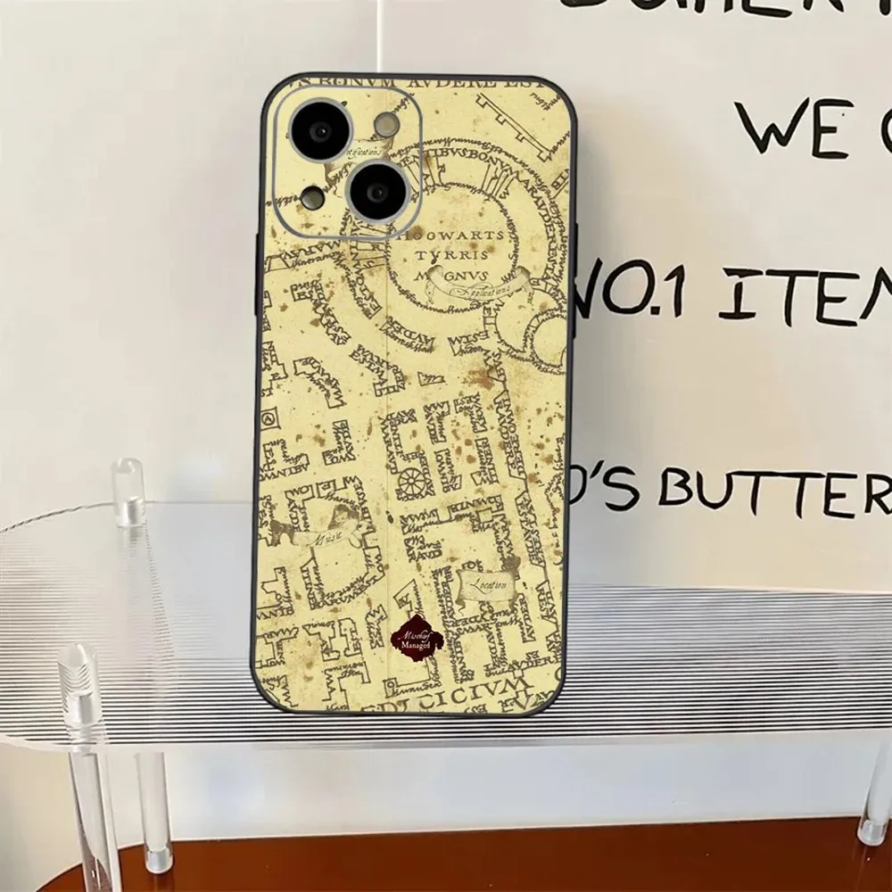 Map Marauder Map Train Ticket Art  Phone Case For iPhone 11,12,13,14,15,XS,XR,X,Mini,Pro,Max,Plus Shell image 3