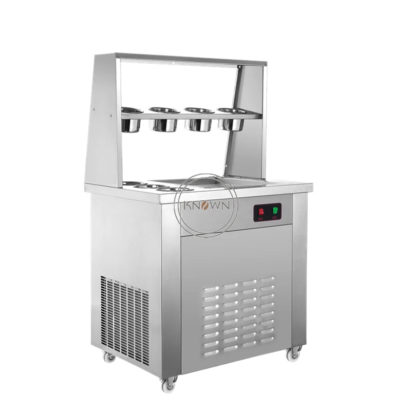 

Fried Ice Cream Machine Commercial Single Round Pan Yougurt Roll Machine Stainless Steel Fast Cooling