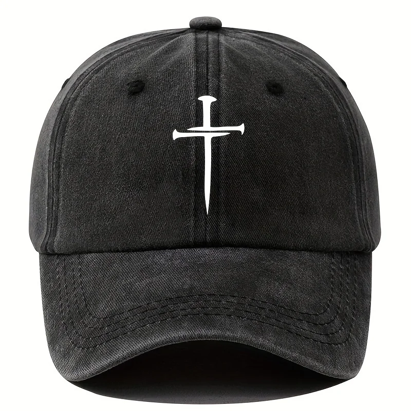 Retro washed cross baseball cap with adjustable outdoor activity and party fashion hat, whiteboard truck driver hat