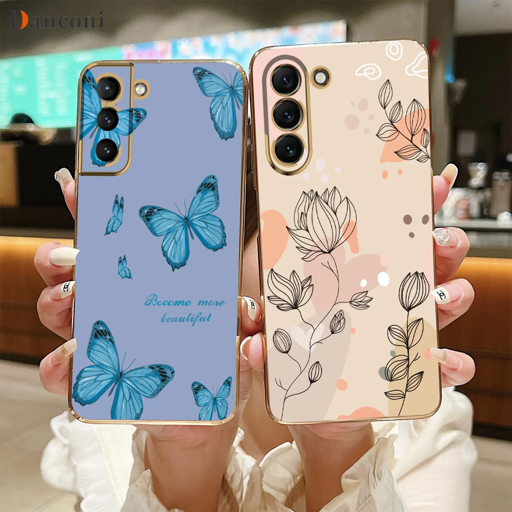 Butterfly Luxury Electroplated Silicone Phone Case For Samsung Galaxy S21 S20 S22 S23 S10 Note 10 20 Plus Ultra FE S23plus Cover