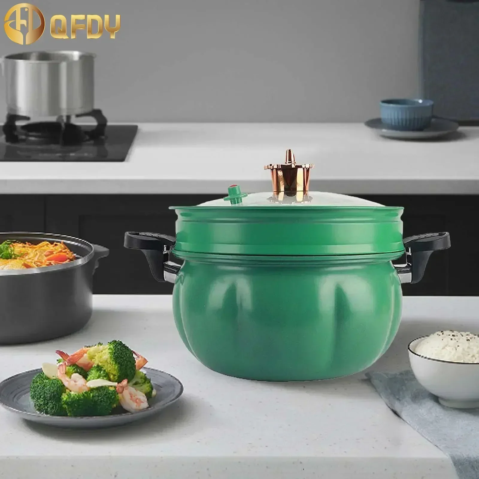 

New pumpkin Micro Pressure Pot 8L Multifunctional Large Capacity with Visible Lid and Steamed grid Induction cooker universal