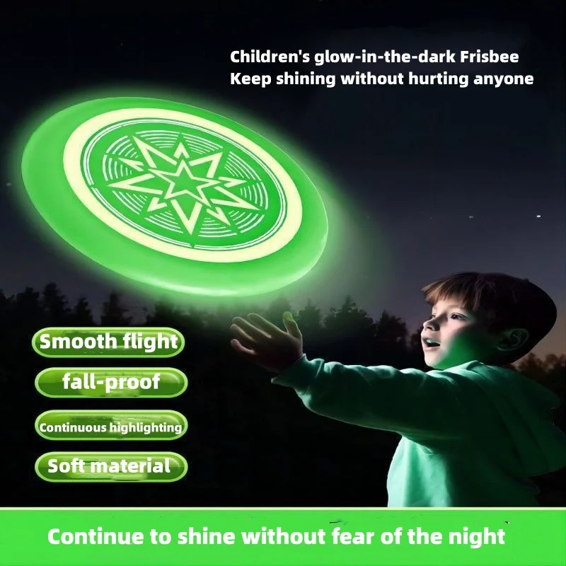 Children\'s glow-in-the-dark safe Soft Frisbee hand toss can swing foam light flying saucer outdoor sports Outdoor toys for boys