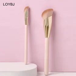 LOYBJ 1/2Pcs 파운데이션 메이크업 브러시 비스듬한 헤드 리퀴드 파운데이션 컨실러 화장품 블렌딩 브러쉬 페이스 컨투어 뷰티 도구