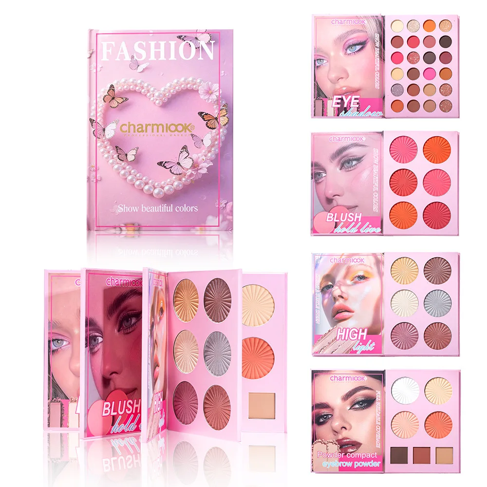 24 لون ظلال العيون 6 ألوان أحمر الخدود التشذيب وتفتيح علبة ماكياج متعددة الوظائف ماكياج الوجه كتاب ماكياج هدية للنساء #4
