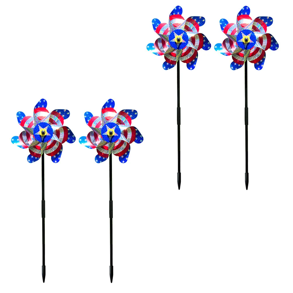

4pcs Reflective Windmill Bird Repellent Pinwheels Garden Supply Outdoor Decorations Lightweight