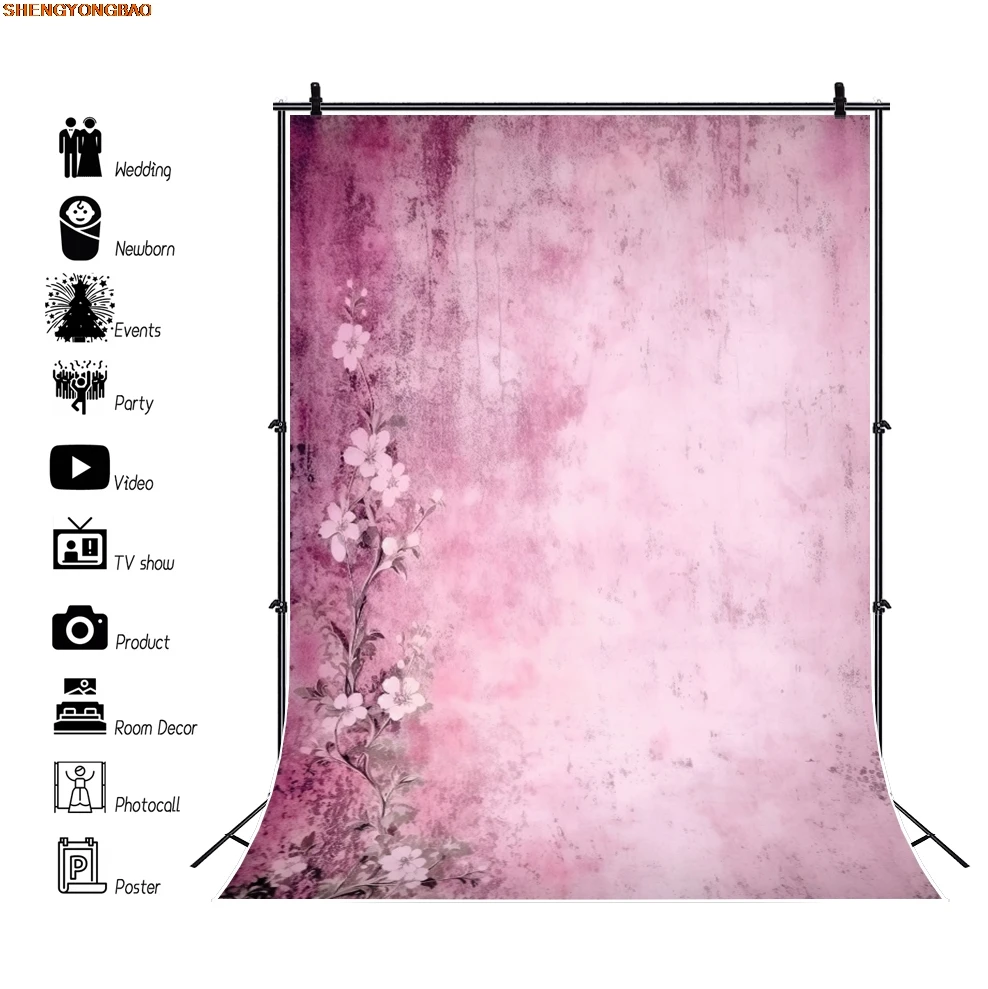 Vintage Oil Painting Flowers Backdrop Abstract Texture Children Adult Art Portrait Photography Background Decor Photostudio Prop