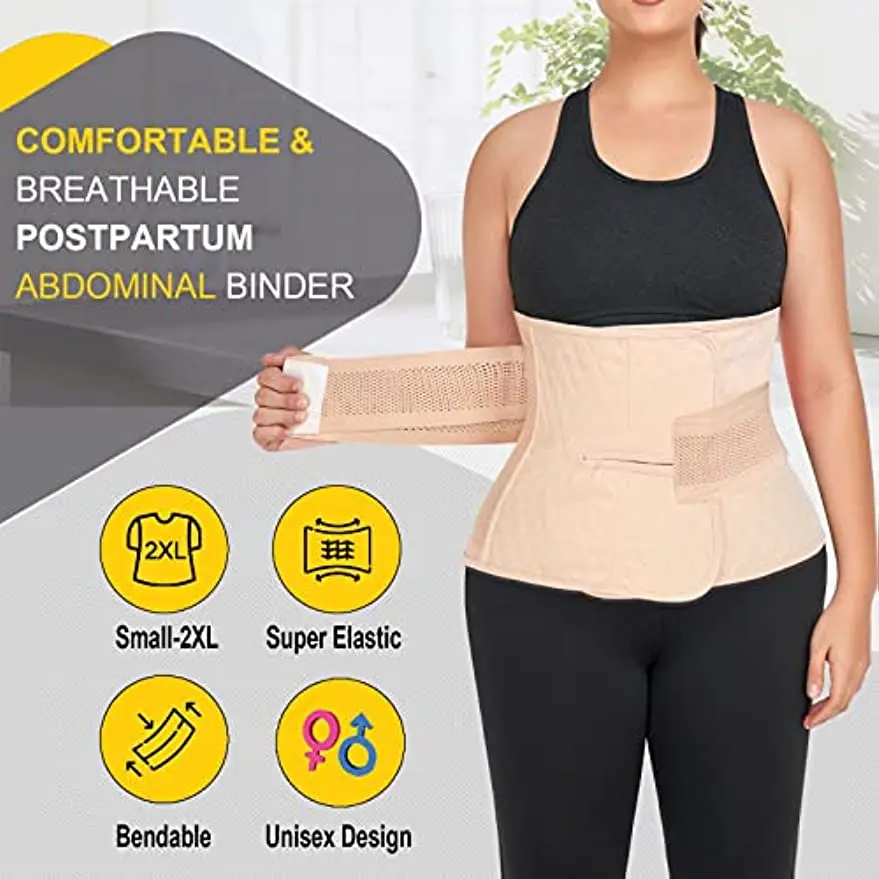 Postpartum Belly Band Abdominal Binder Post Surgery C-section Belly Binder Wrap Girdle Recovery Belt Back Support