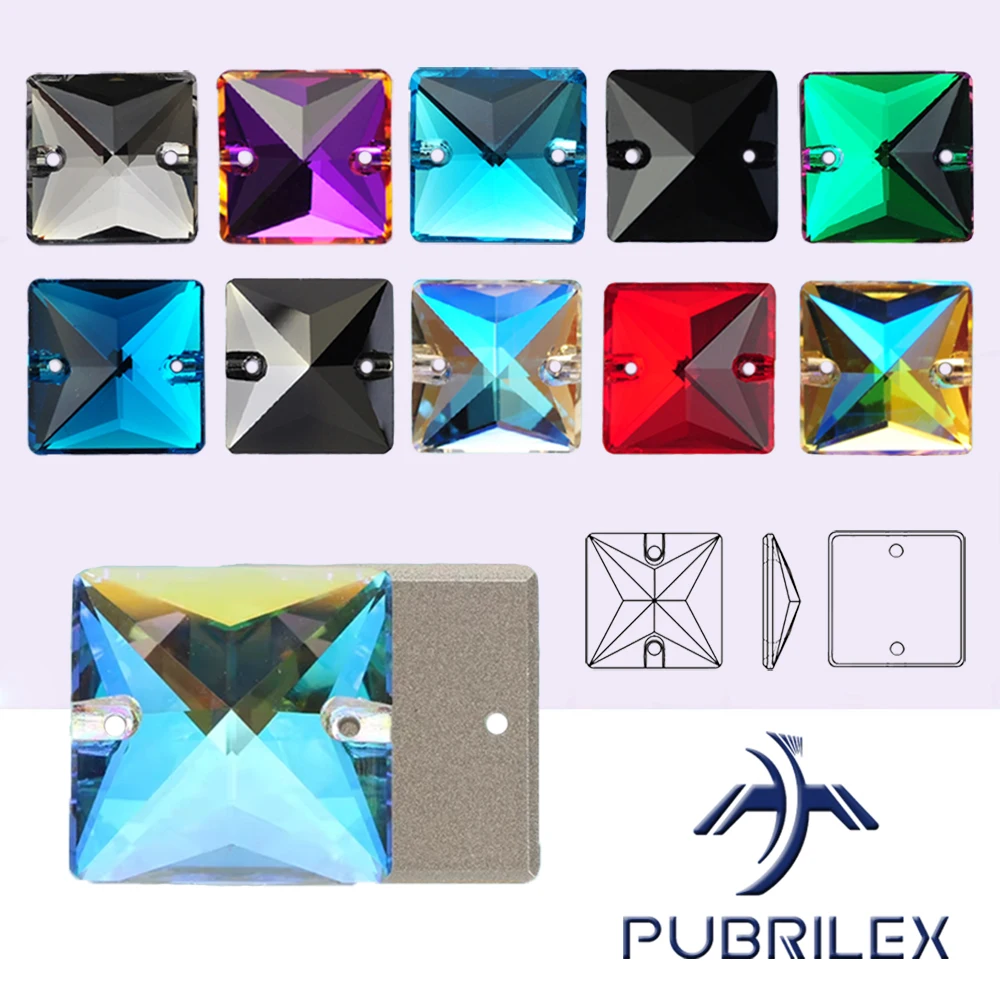 

PUBRILEX K9 с квадратными краями, фаскированные стразы, пришивная плоская задняя часть для свадебных платьев своими руками, изготовления одежды, ювелирные аксессуары