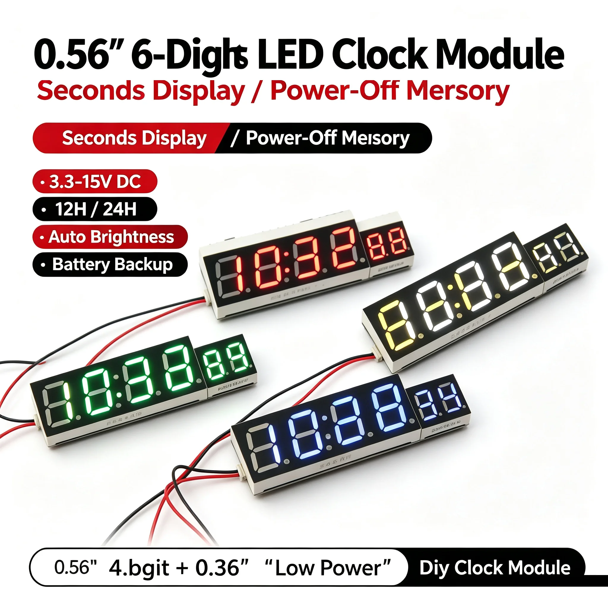 Jam Digital LED 6 Bit 0,56 Inc - Diy Electronics Desk ulasan dan harga