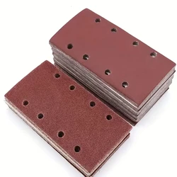 20pcs 8-Hole Rectangular Premium Flocked Sandpaper Sheets, Self-Adhesive, 185X93mm - Assorted Grits (60-600) For Air Grinders