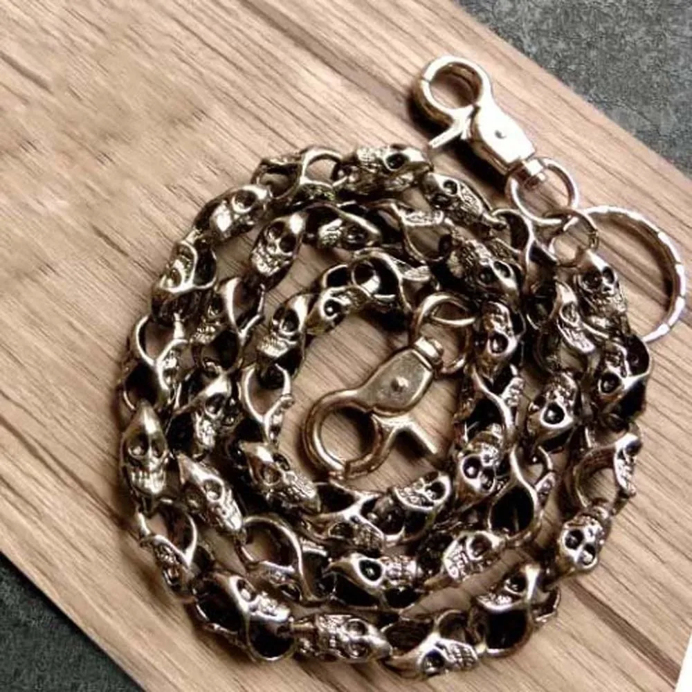 Vintage Coole Schädel Hosen Kette Y2K Einstellbare Herren Jeans Kette Silber Hip-Hop Punk Legierung Taille Dekor Geschenk
