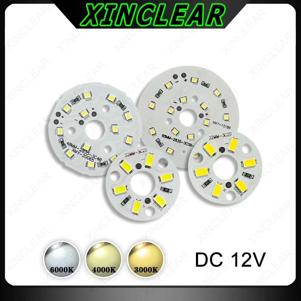 

12V Light Panel LED 3W 5W 7W 12V Low Voltage Light Source Board DC White Light Warm Light 32MM 48MM 65MM DIY Round Light Panel