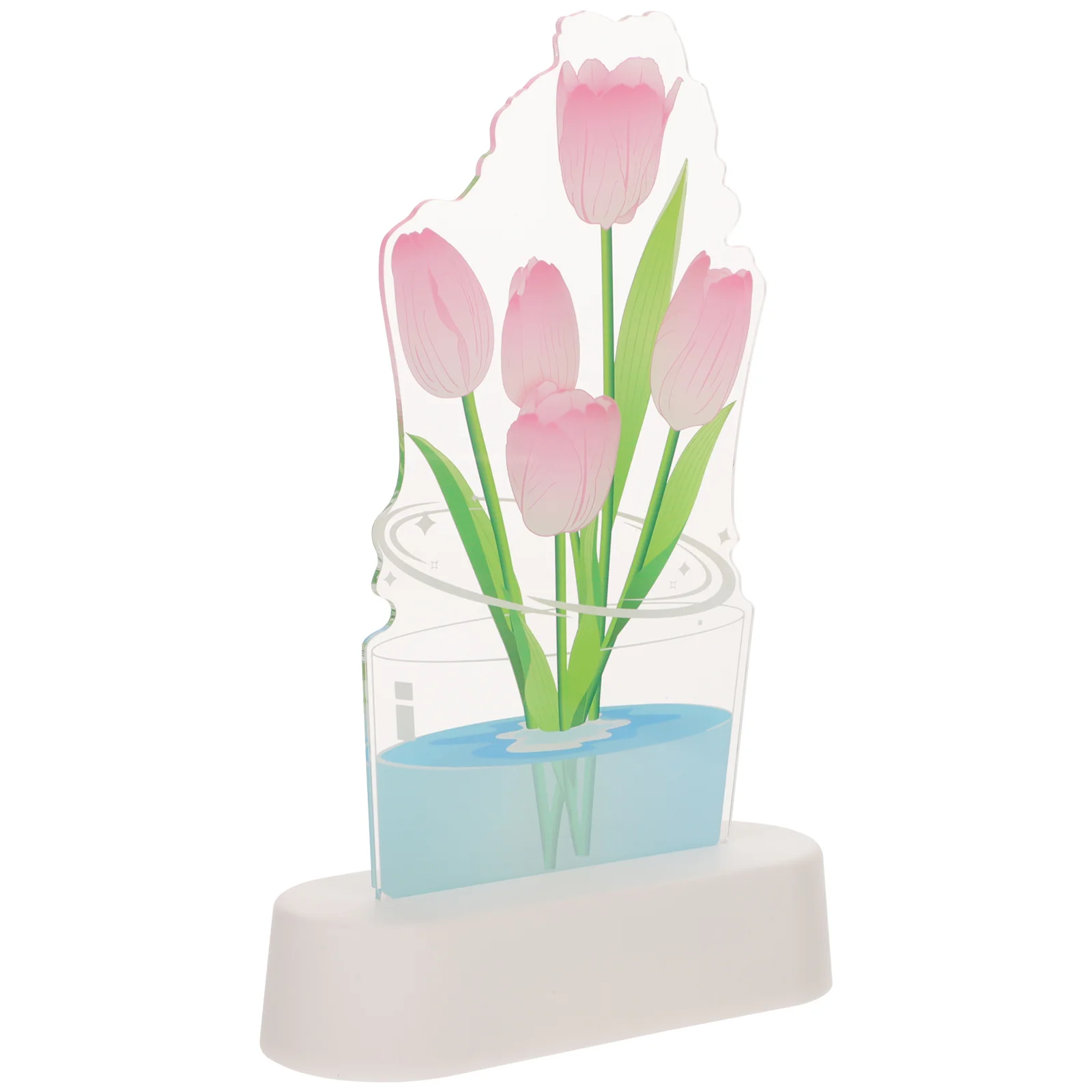 

3D Tulip Night Light Large Acrylic Panel Lamp For Kids Bedroom Decor Creative Gift 3D Illusion Lamp