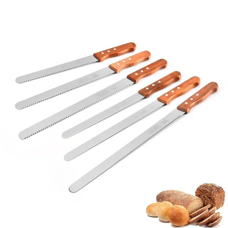 10/12/14 Inch Cake Cutting Knife Long Cutter  Best Serrated Bread Knife Stainless Steel Loaf/Bread Slicer/Slicing