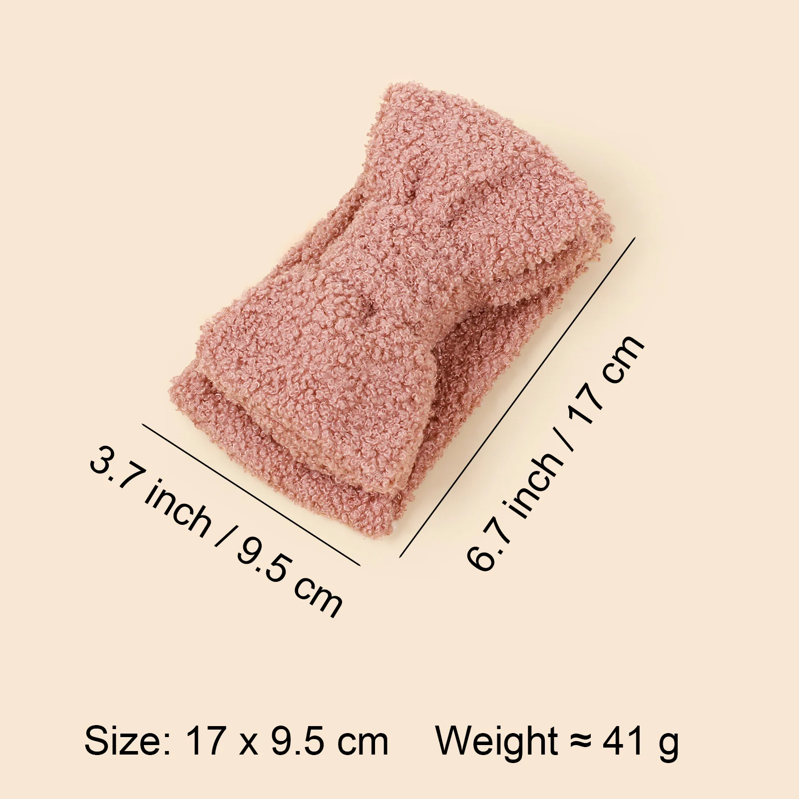 1pcs Cute Autumn Winter Girls Coral Fleece Double Layer Bow Hair Band Baby Solid Color Cashmere Headbands Girls Teddy Turbans