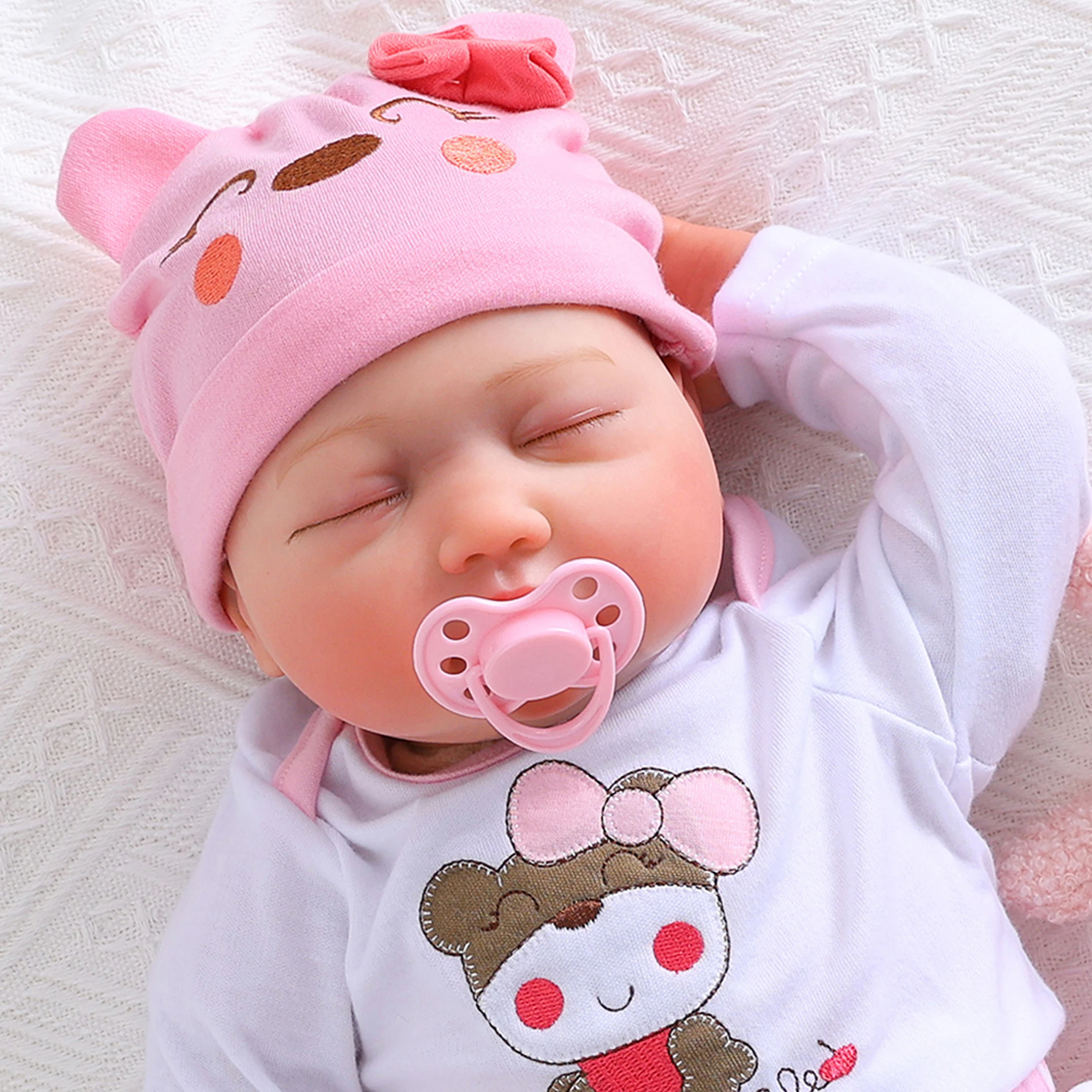 ตุ๊กตาเด็กทารกเกิดใหม่เหมือนจริง - เด็กผู้หญิงซิลิโคนขนาด 19 นิ้ว, ตุ๊กตาชีวิตจริงพร้อมไวนิลเต็มตัว, ตุ๊กตาน้ําหนักเหมือนจริงทารกแรกเกิด f