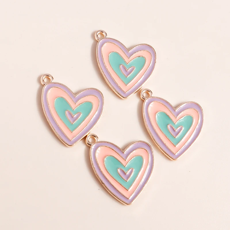 

20pcs 18x22mm Cute Enamel Love Heart Charms Pendants for Jewelry Making Drop Earrings Necklaces Bracelets DIY Crafts Accessories