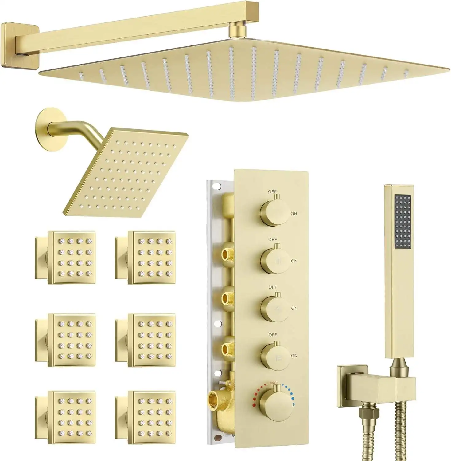 Thermostatic Dual Shower System 6 Body Jets 6-Inch 16