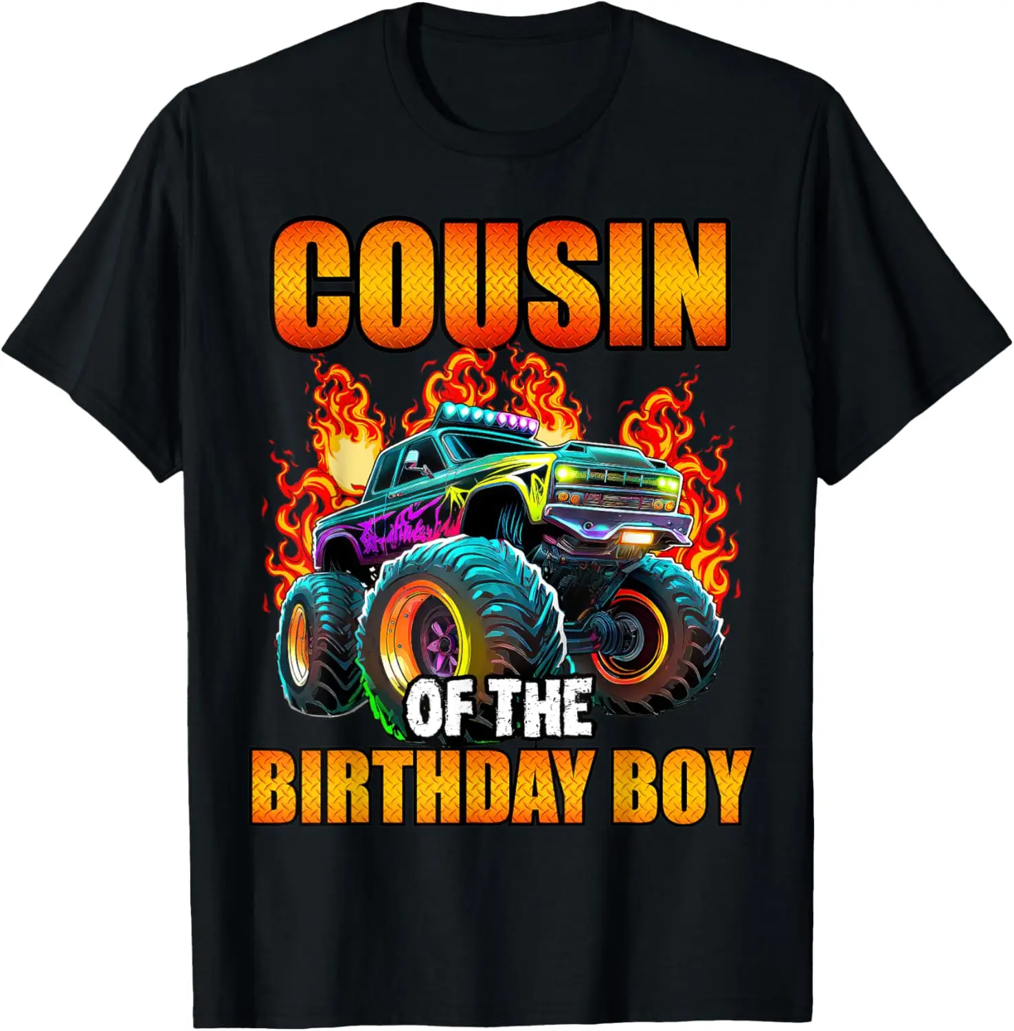 Cousin of the Birthday Boy Monster Truck Birthday Party T-Shirt