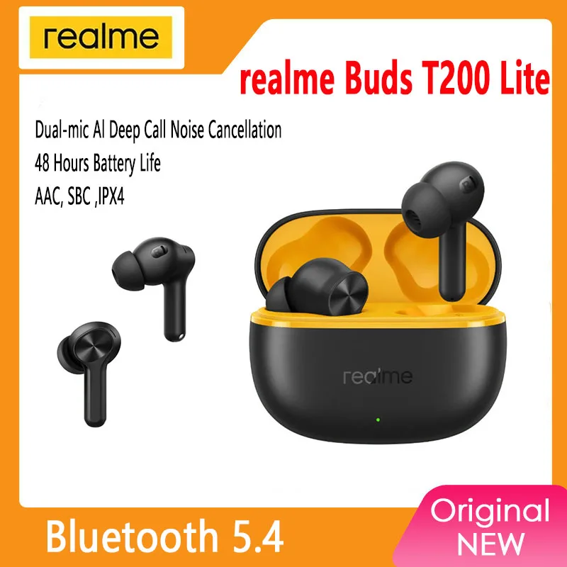 Realme Buds T200 Lite النسخة الصينية ميكروفون مزدوج آل إلغاء الضوضاء للمكالمات العميقة TWS سماعة أذن لاسلكية تعمل بالبلوتوث 5.4 48 ساعة #1