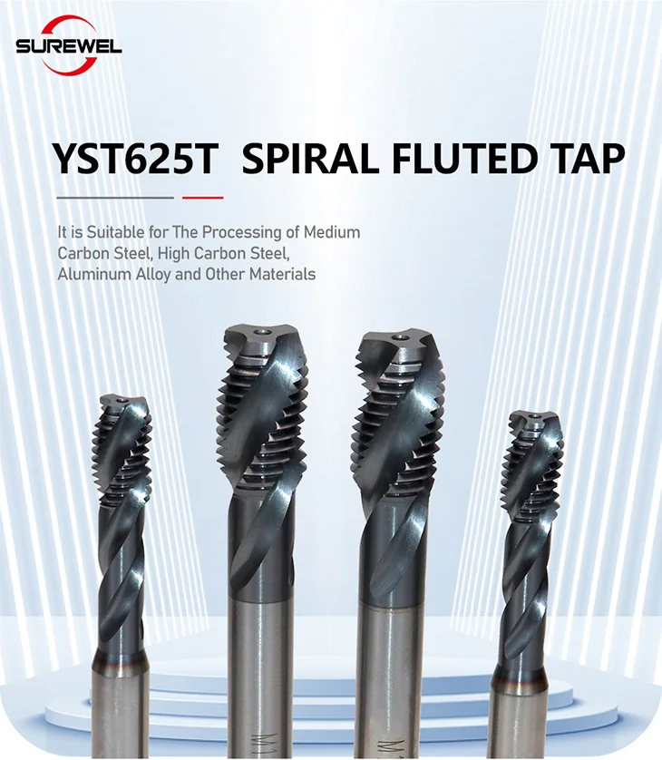 SUREWEL HSSE-Taps metrische M1~M24 und UNC 2-56~UNC1-8 Amerikanische INOX spiralgeriffelten Gewinde-Maschinen-CNC-Maschinen-Gewi – Detail 1