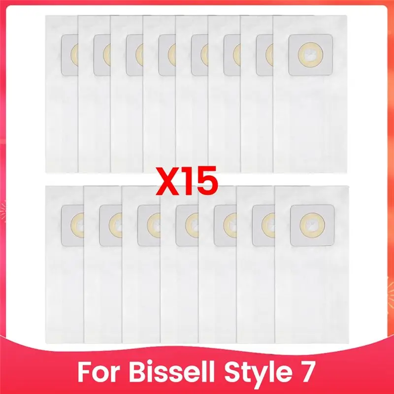 

Сменные мешки для пылесоса BAAJ-15PCS, совместимые с Bissell Style 7, сериями 1739, 3522, 3525, 3545, 3550, 3554, 6592. Запасная часть. # 32120