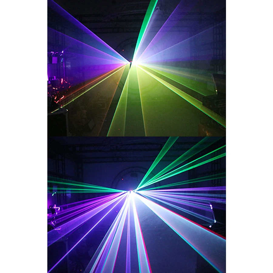 Fan-Shaped Six-Hole Laser Light RGB Full-Color Laser Scanning Projector DMX512 Stage Effect DJ Disco Dance Floor Bar Party Light
