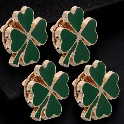 

4pcs Brooch Vintage Women Jewelry Cute Enamel Retro Style Pin Shamrock Safety Lapel Pins Clothes Hat Irish