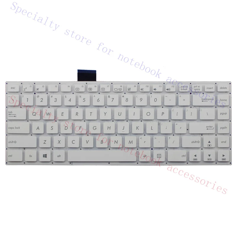 New For ASUS E402 E402MA E402SA L402 L402SA R417 R417SA White Laptop US Keyboard