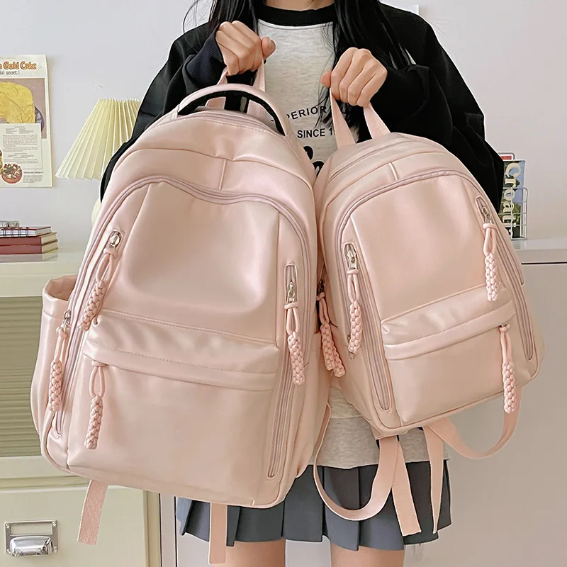 Pearl White Women Backpack Large Capacity Travel Laptop Bag Casual Ladies  Mochila Bagpack Students School Bags Shopping Work