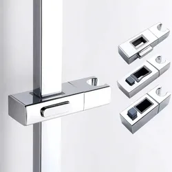 Square Pipe Shower Head Holder Rotatable Replacement Sprayer Fixed Base Adjustable Riser Rail Bracket Hardware Bath Accessories