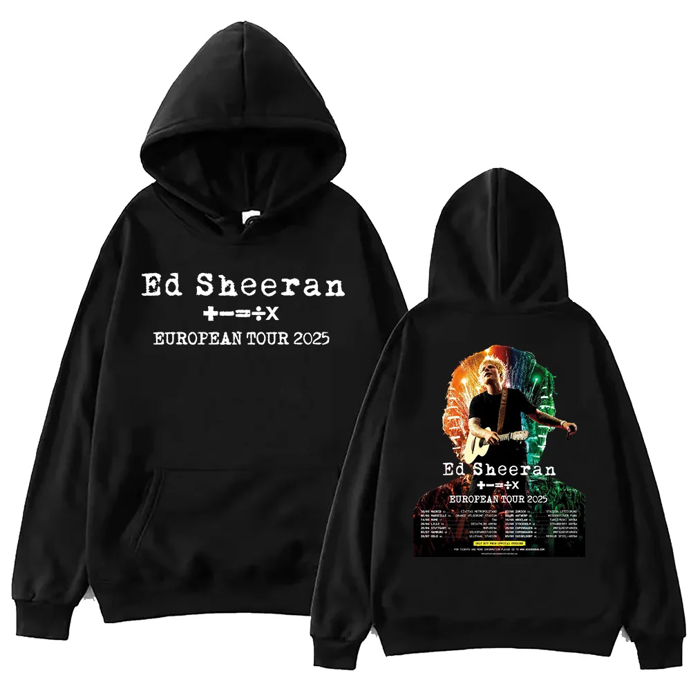 Ed Sheeran european tour 2025 Hoodie Harajuku Hip Hop Pullover Tops Sweatshirt Fans Gift Tops