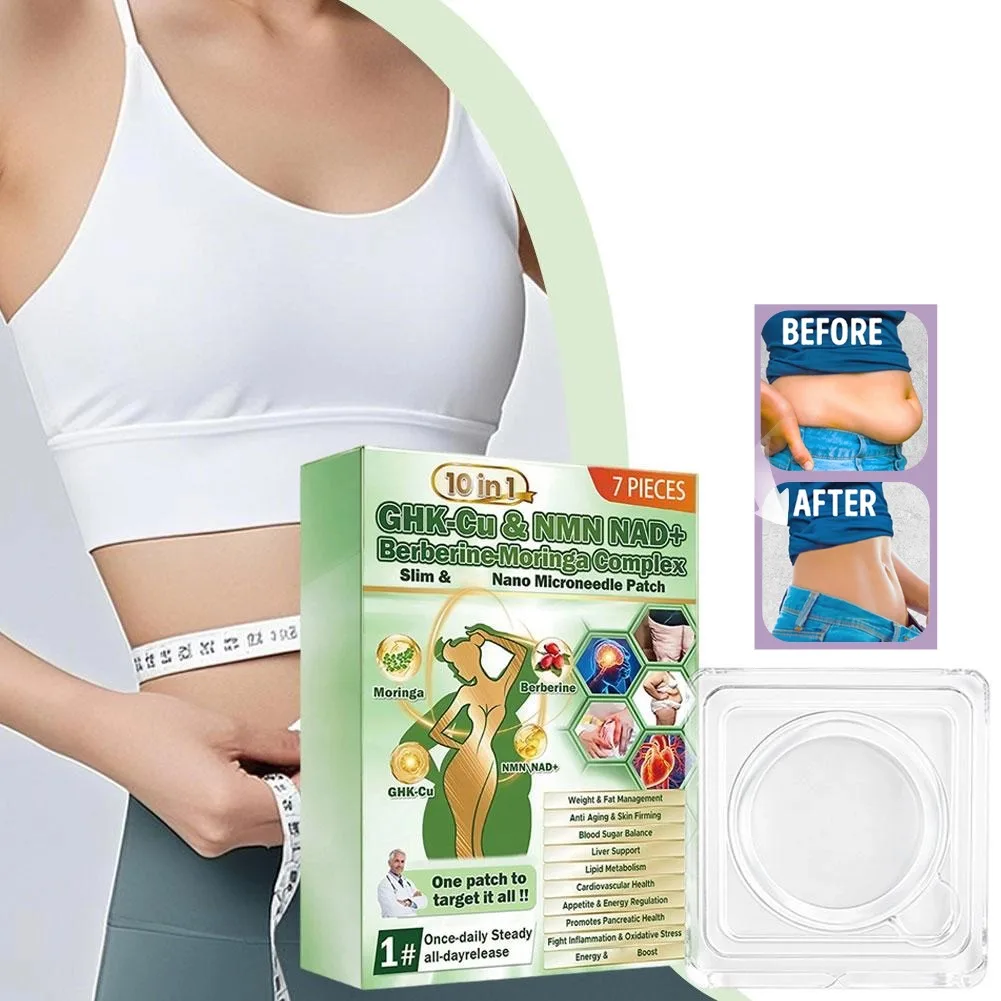 10-in-1 NAD+ Moringa Slimming Nano Microneedle Patches ,Breathable, Weight Management Assistance Women's Weight Loss Body Care