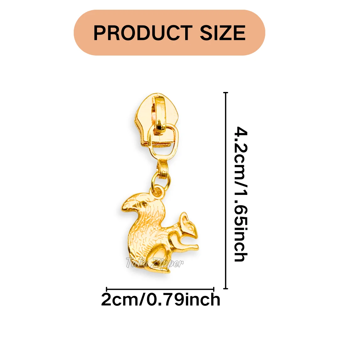 5pcs #5 squirrel Nylon Zipper Pull, Suitable for Making Bags, Pockets, Clothes, DIY Wallets, Sewing Replacement Parts