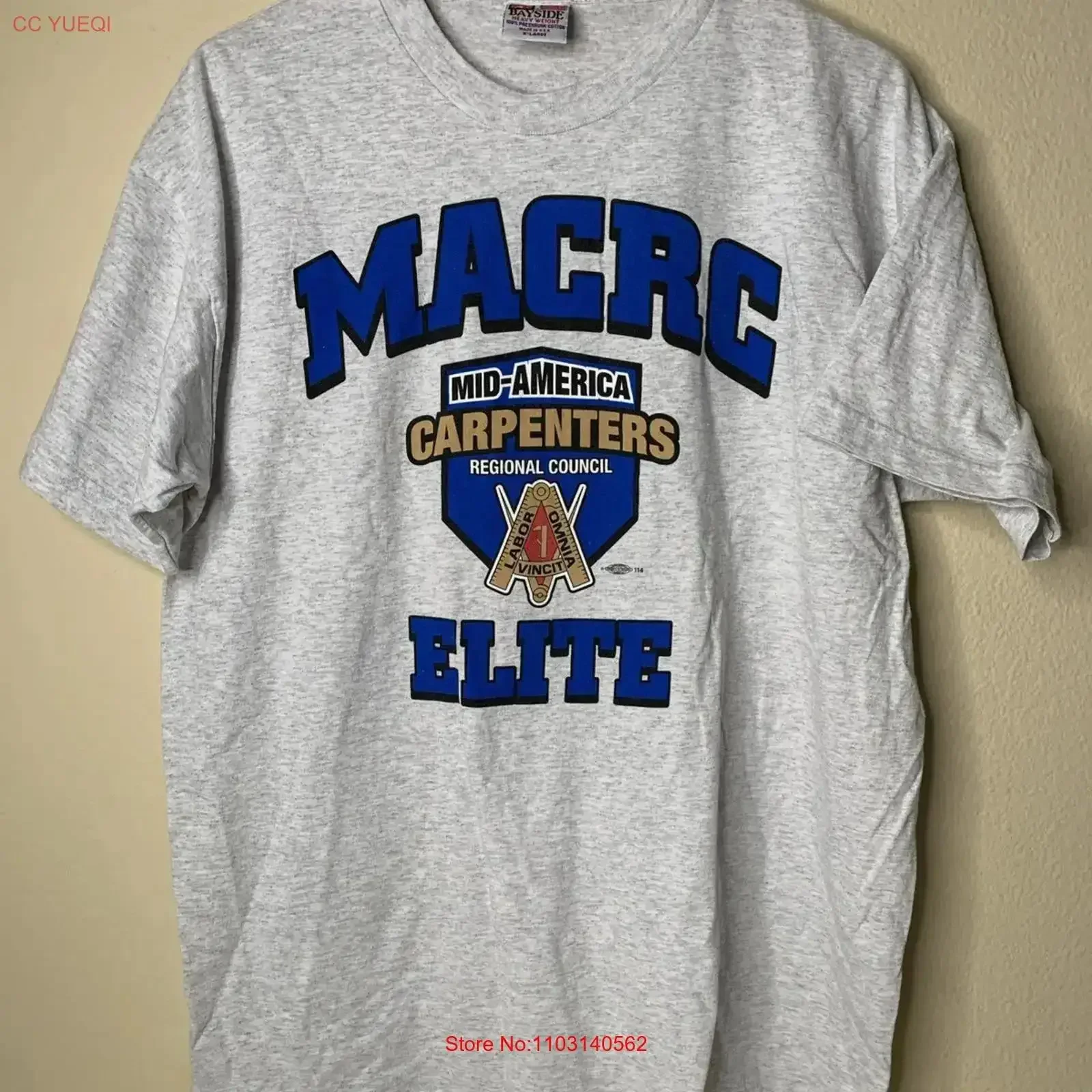 Vintage Carpenter Union T Shirt Mens Sz XL MACRC Elite Member 90s USA Washed Comfortable Stylish Soft Breathable homme vintage