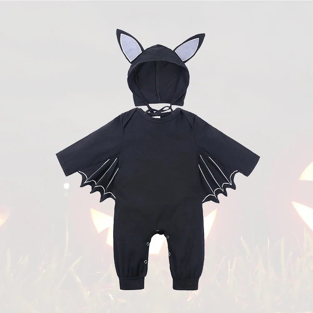 

Baby Boy Bat Romper Black Size 80 Cotton Breathable Long Sleeve Jumpsuit Halloween Toddler Outfit Soft Comfortable Casual