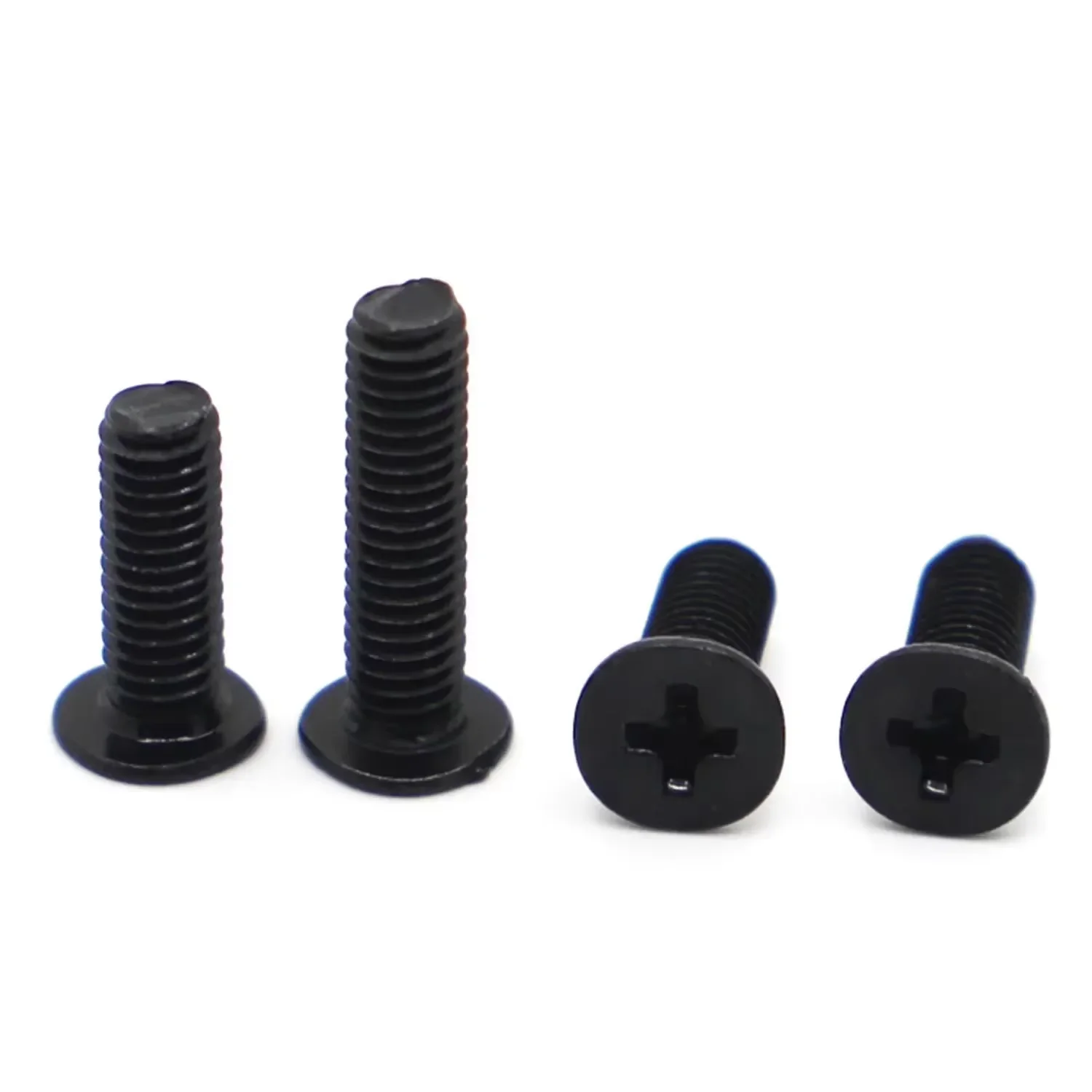 Schwarze CM-Schraube M2 M2,5 M3 M4 Kohlenstoffstahl Kreuzschlitz Ultradünne flache Waferkopfschrauben Laptop-Schrauben Länge 3–16 mm 20/50 Stück – Detail 3