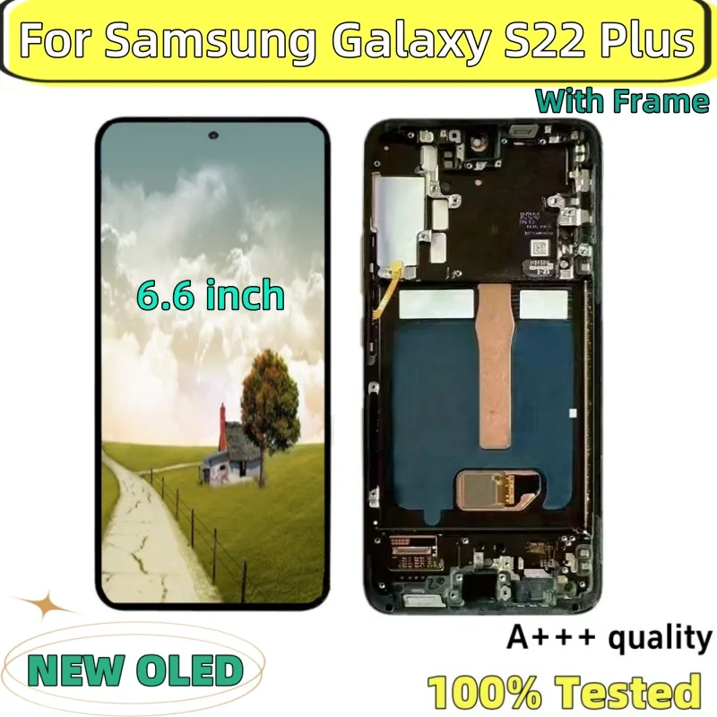 100% Super OLED For Samsung Galaxy S22 Plus LCD Display Touch Screen for samsung s22Plus S906 S906F/DS Digitizer Replacement