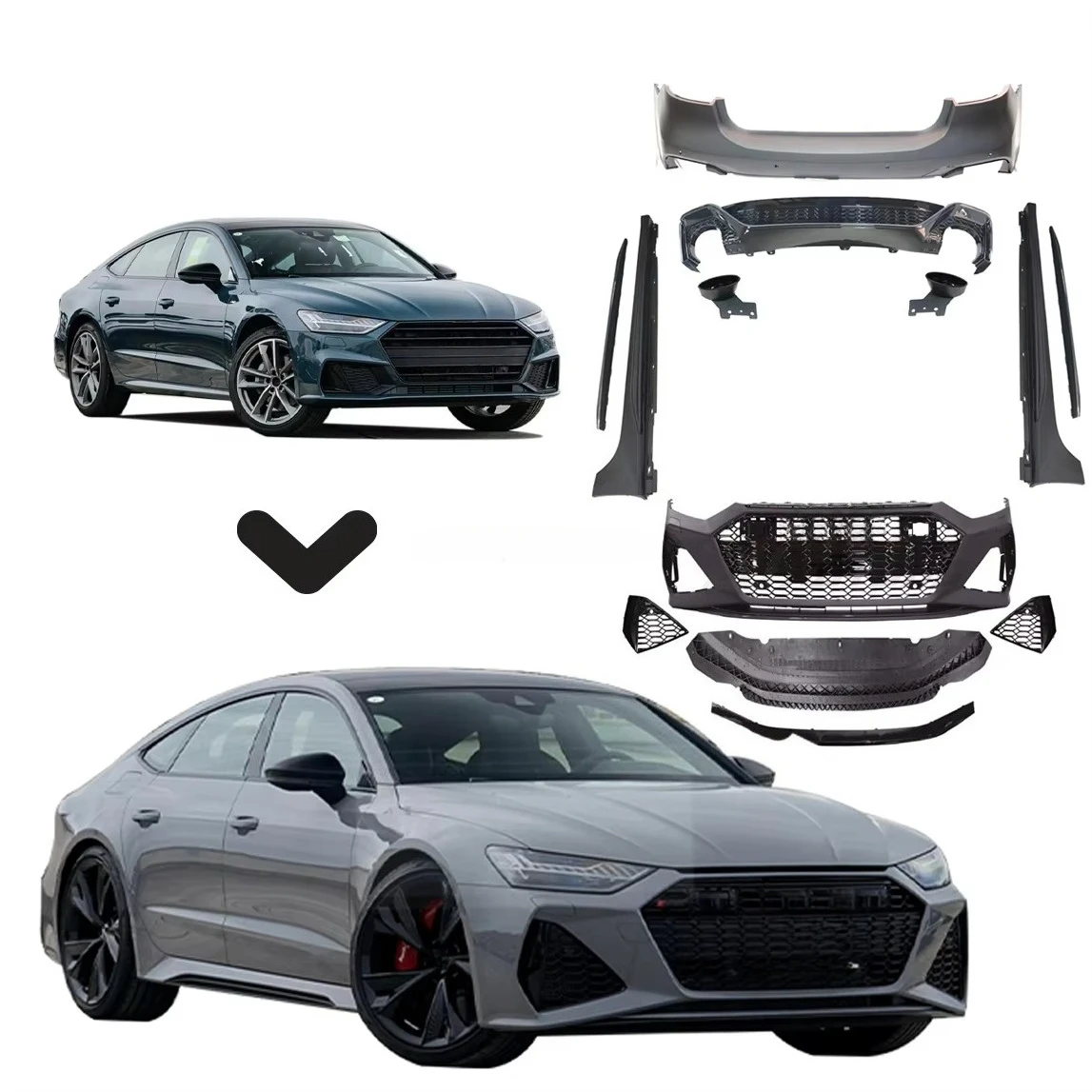 

Комплект для переоборудования кузова STLF для Audi S7 A7 C8 2019-2025: Обновление до бампера RS7