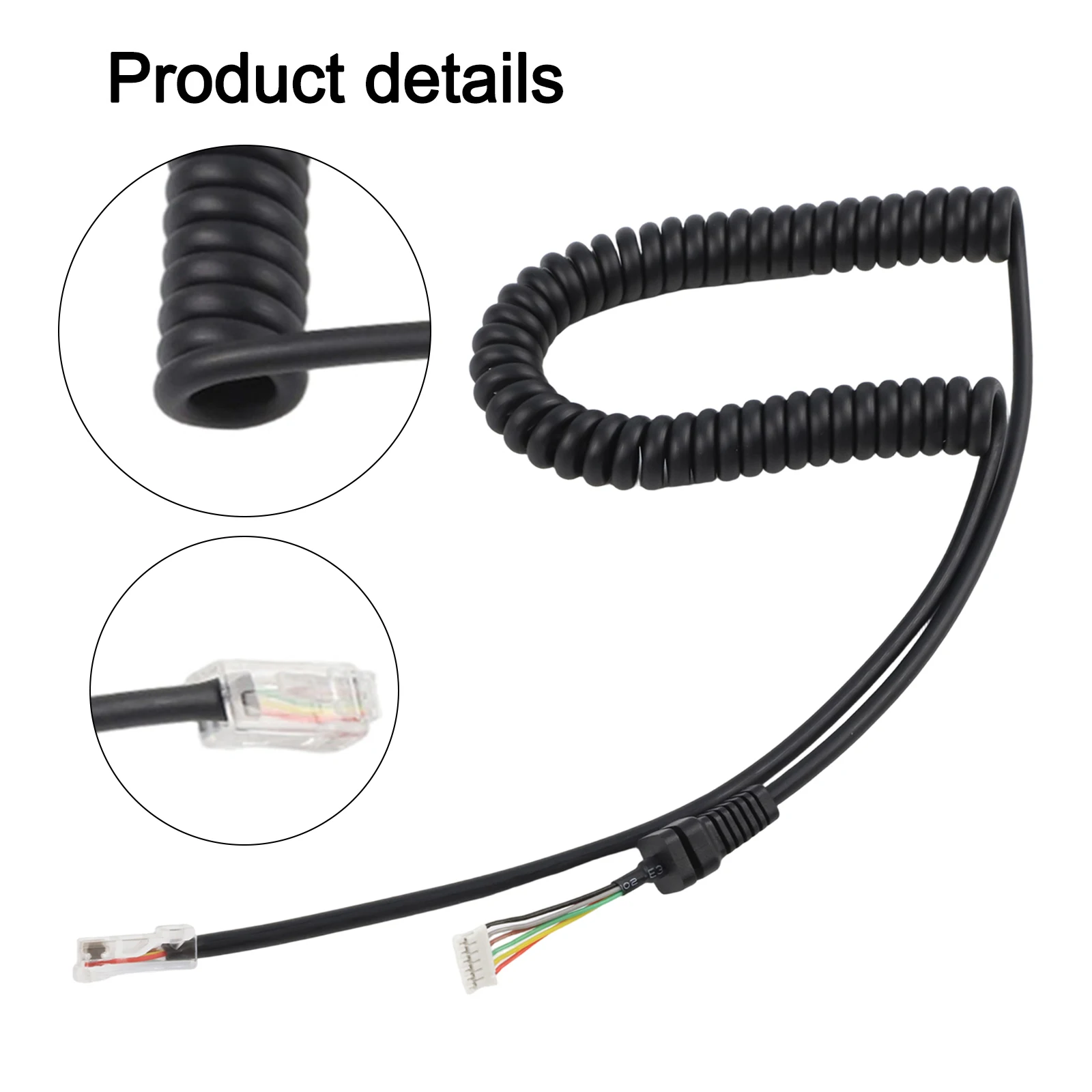 Replacement Coiled Mic Cable For Yaesu FT-7800 FT-8800 FT-8900 FT-1807 FT-1802 Two Way Radios And MH-48 MH-42 MH-36 Microphones