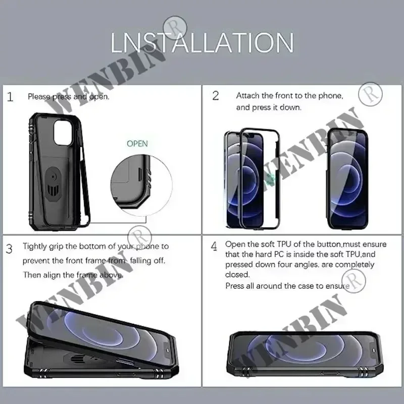 Case For Samsung S25 S24 S23 Ultra Plus FE A36 A56 A16 5G Heavy Duty with Camera 360 Degree Rotate Kickstand Shockproof Cover