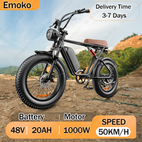 Emoko C91 Electric Bicycle 1000W Motor 48V 20Ah Lithium Battery Aldult Electric Bike 20*4.0 Inch Fat Tires Mountains Snow E-Bike
