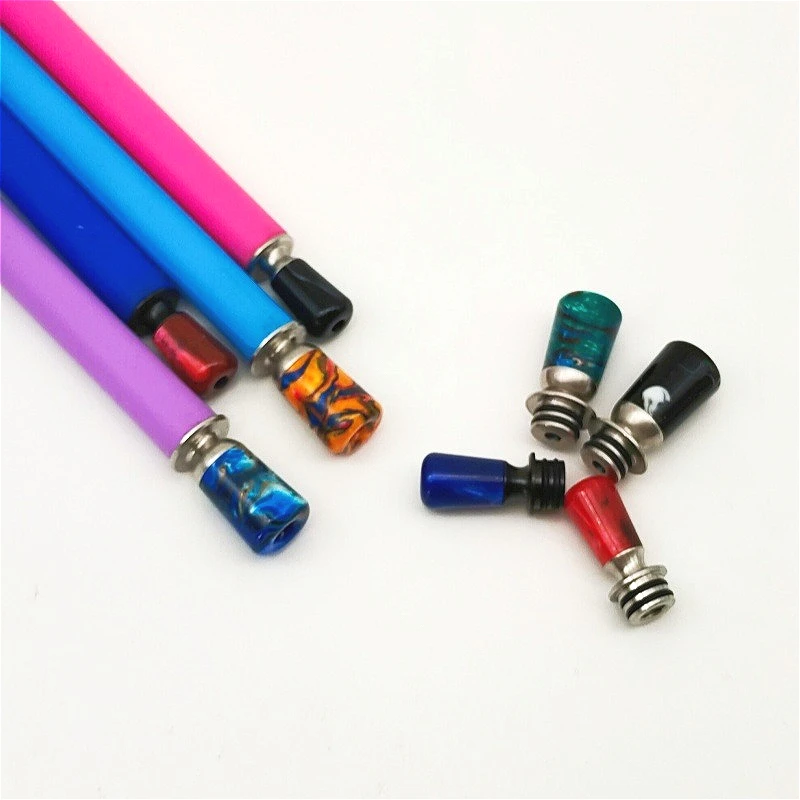 1 قطعة 510 فوهة بالتنقيط الفولاذ المقاوم للصدأ الراتنج قبعة على شكل مفصل القش #6