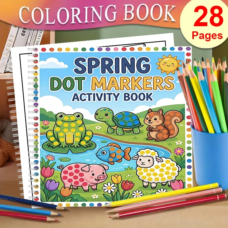Spring Dot Coloring Book for Adult Colouring Book, Birthday Day Gift, Back to School Supplies, Adults Cute Drawing Book
