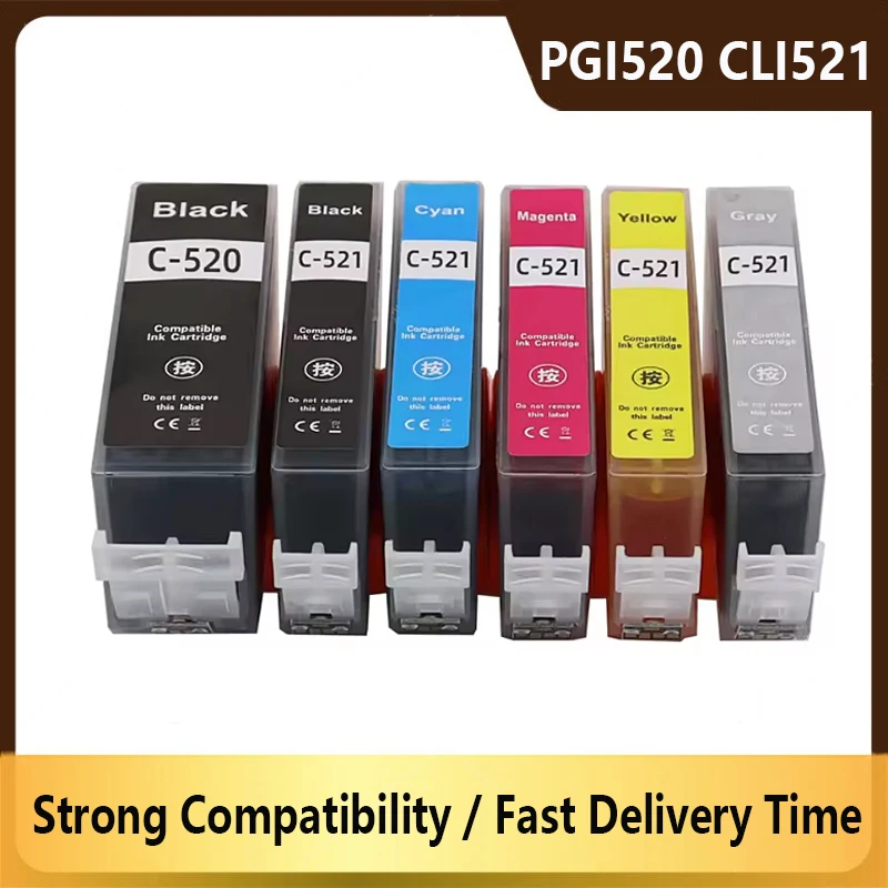 PGI520 CLI521 PGI-520 CLI-521 520XL Ink Cartridge Compatible For Canon PIXMA MX990 iP3600 iP4600 MG540 MP620 MP630 MP640 Printer