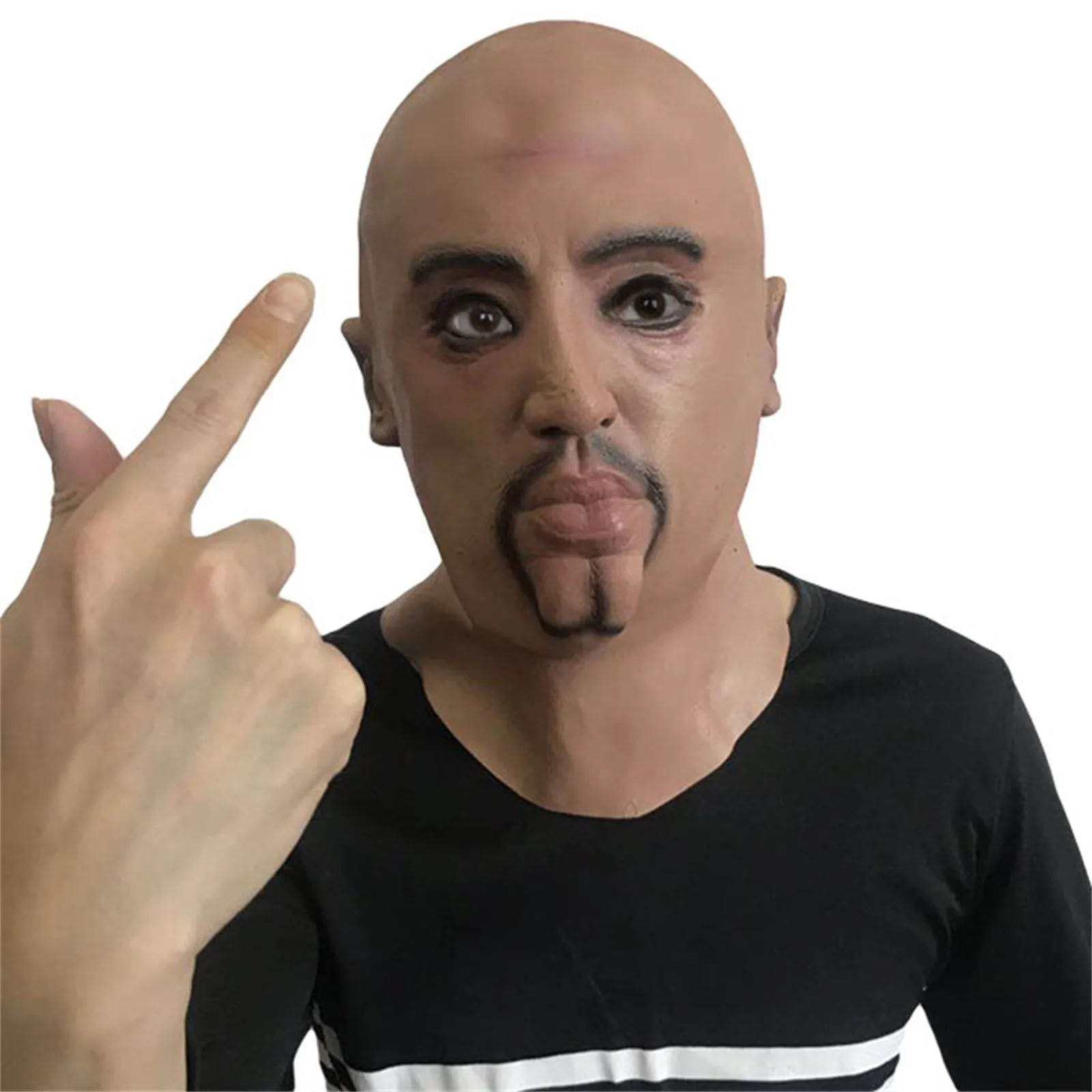 Máscara enrugada careca unisex para festa de Halloween, Old Men Cosplay, Horror Head, Engraçado Latex Chapelaria, Carnaval de Halloween
