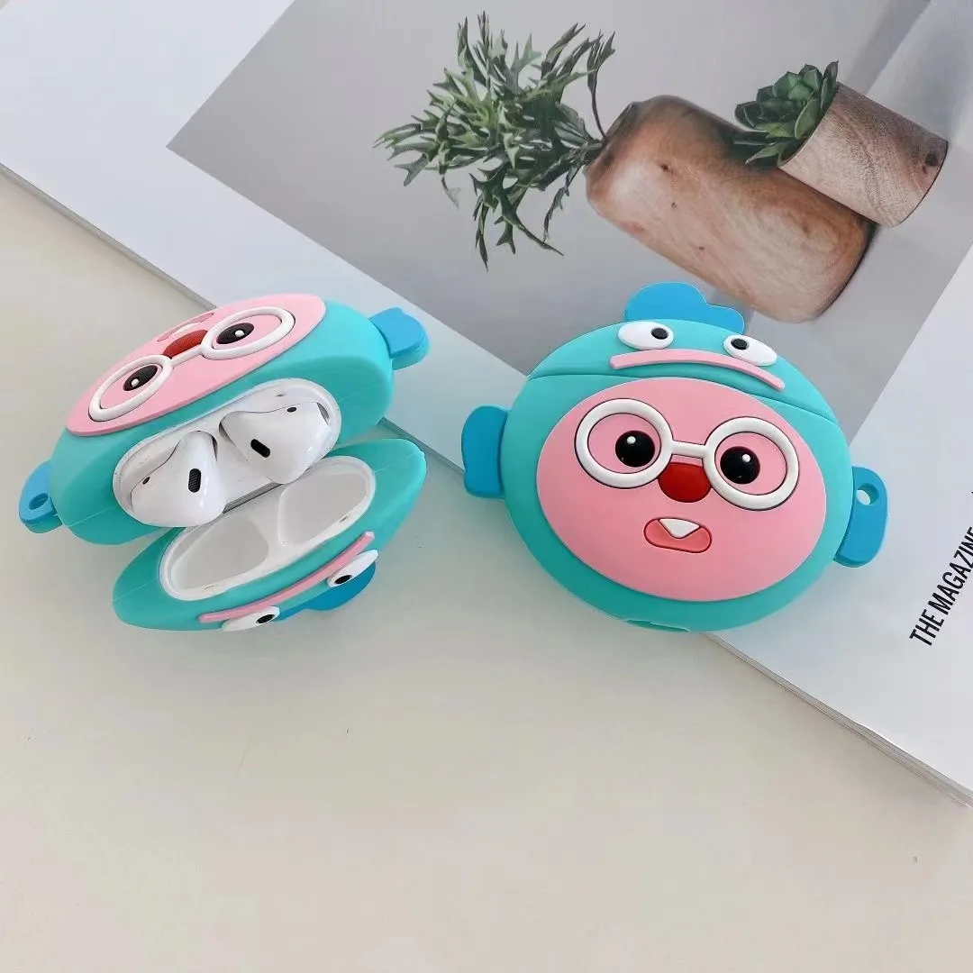 Capa protetora do fone de ouvido, óculos dos desenhos animados, peixe palhaço, Bluetooth, Earbuds Charging Box, Airpods Pro 1, 2, 3