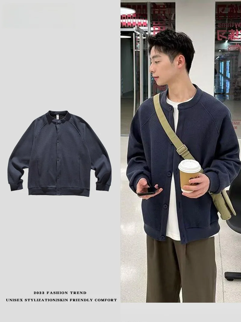 

Мужской кардиган Cleanfit American Style с длинными рукавами, повседневная верхняя одежда для весны и осени, молодежная мода