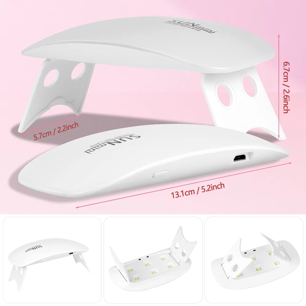 YIKOOLIN Mini Nail Art Lamp UV LED Nail Art Lamp Polishing Polymer Nail Art Tools 3Pcs/6Pcs Lamp Beads for Novices or Home DIY