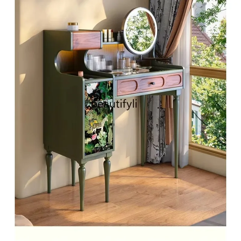 ss8350 Solid wood dreer antique dreer bedroom master bedroom, ash wood retro storage makeup table